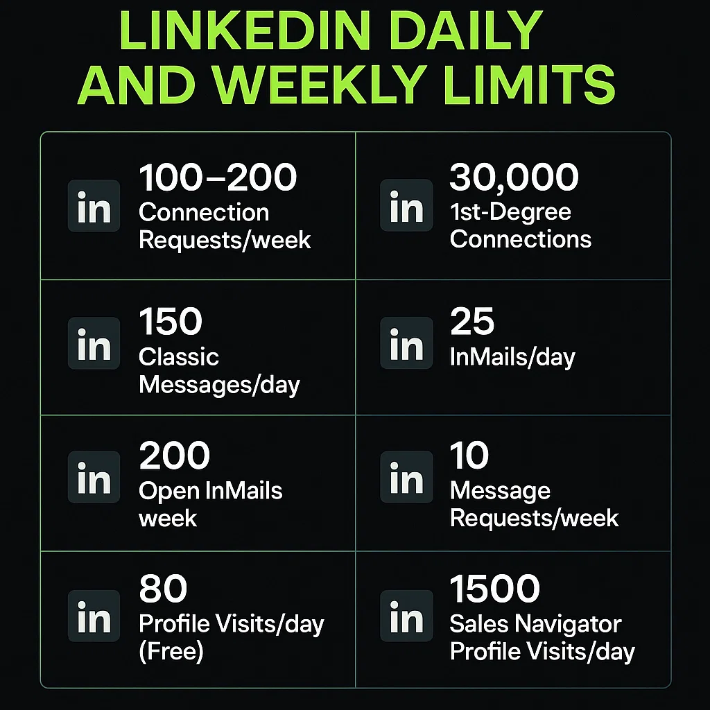 Linkedin daily and weekly limits